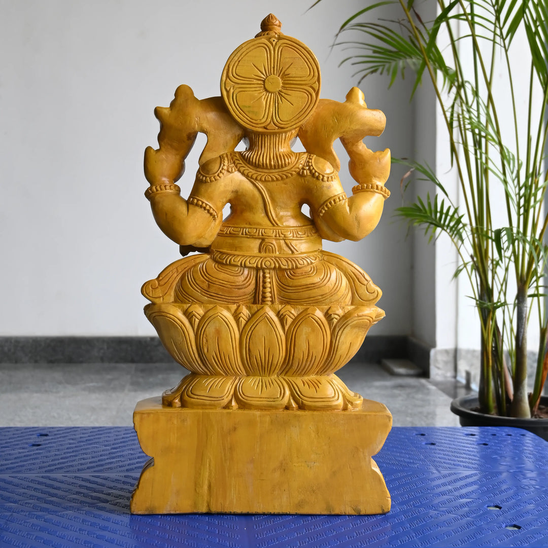 Handmade wooden Ganesh statue for festive gifting