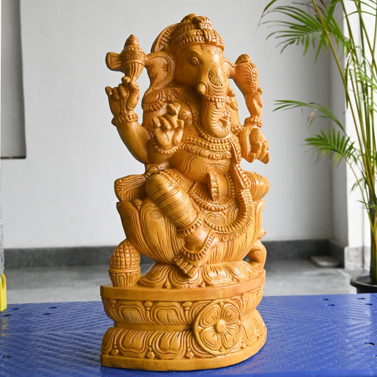 Premium wooden Ganesh Moorthi for gifting and worship