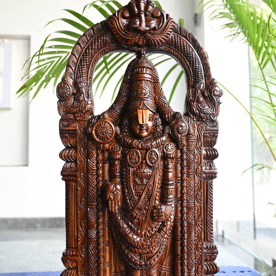 Artisan-crafted Hindu god statue by Sengottuvel Wood Carvings