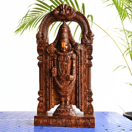 South Indian Traditional Balaji Swamy Wooden Statue-Idol with Premium Finish 24"