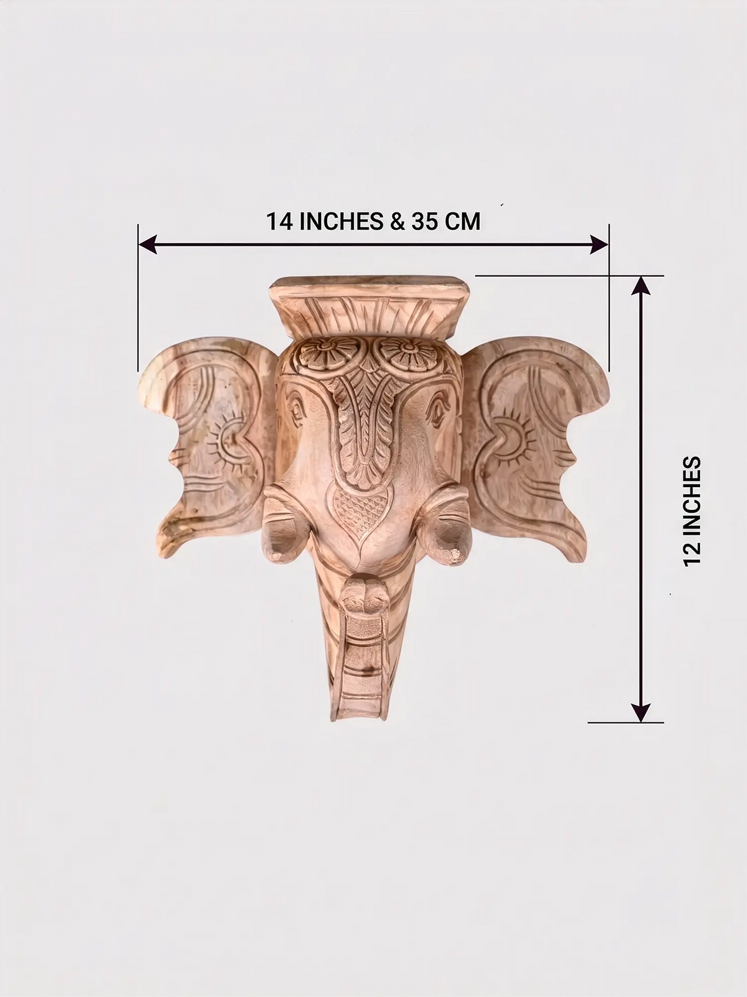 Wooden elephant architectural corbel with intricate hand carving