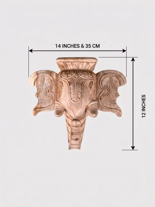 Wooden elephant architectural corbel with intricate hand carving