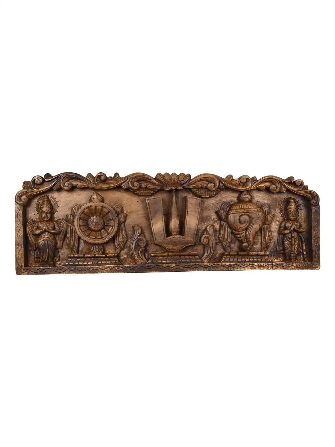 South Indian style Vishnu wooden wall panel