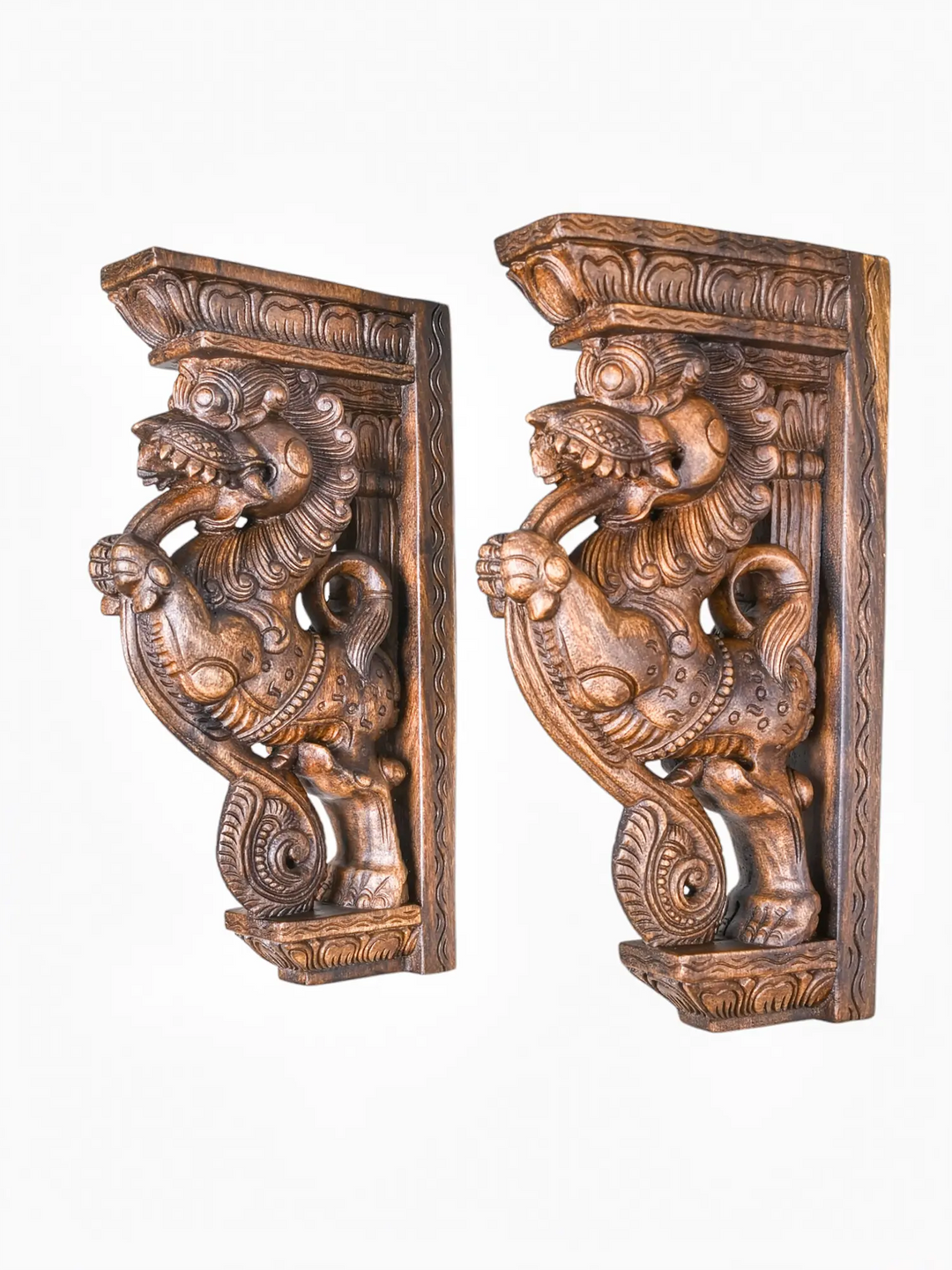 Traditional carved wooden corbel for pillars and walls