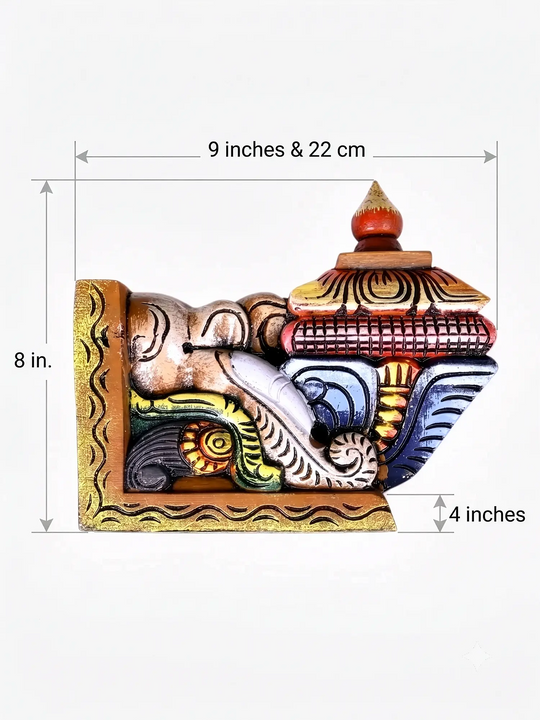 Wooden carved wall support bracket with traditional finish