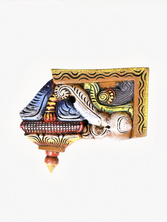 Decorative South Indian wooden wall bracket pair