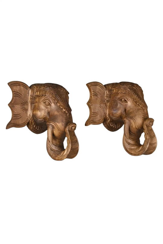 Traditional wooden elephant bracket for entrance dECOR
