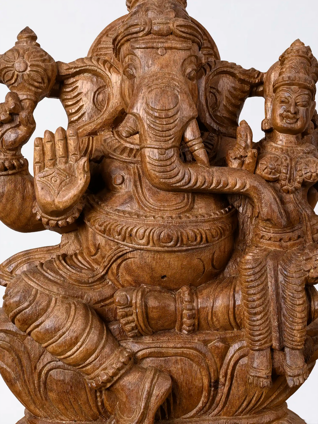 Wooden Vallabha Ganesh idol for pooja room decoration
