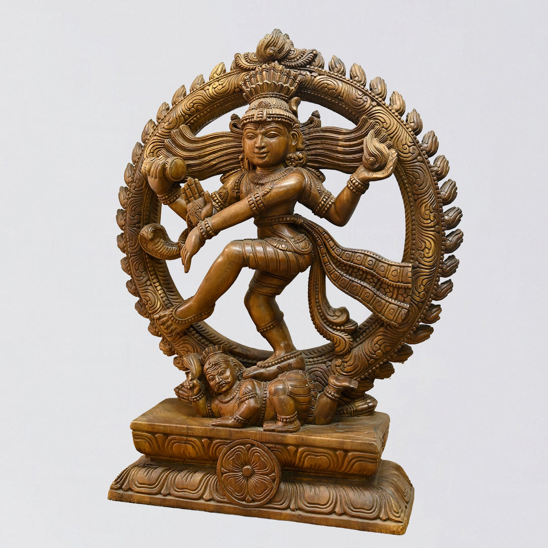 Wooden Shiva Nataraj wall and table decor sculpture