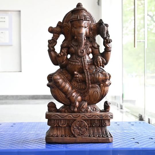 Traditional South Indian Ganesh wood carving