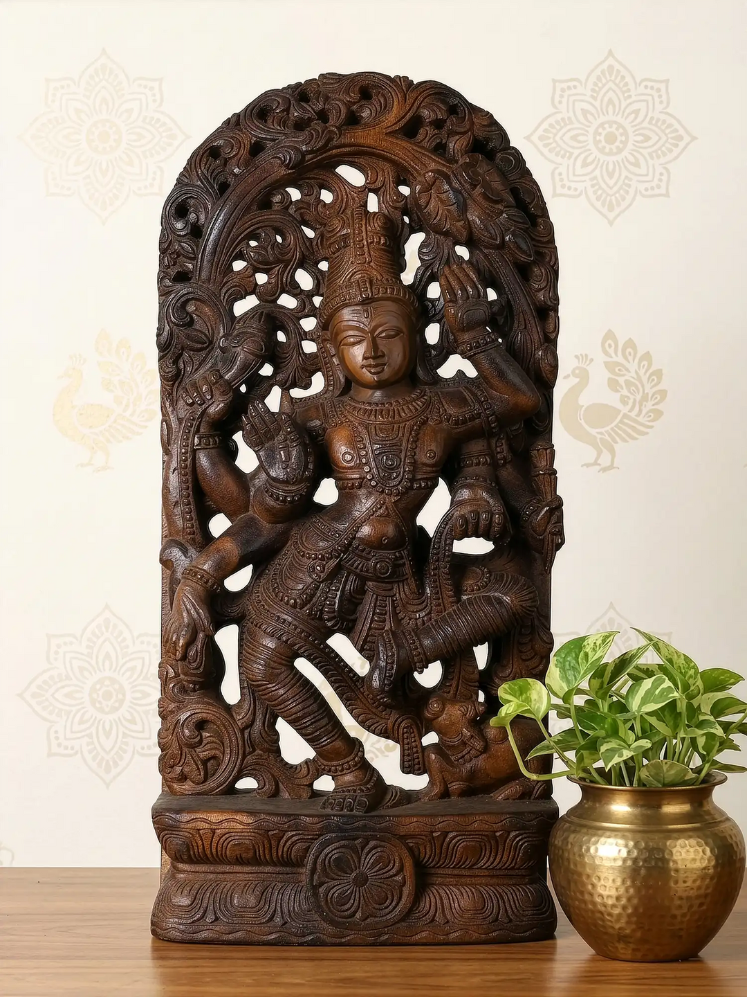 Traditional Shiva Wood Carvings for Wall Art 24"