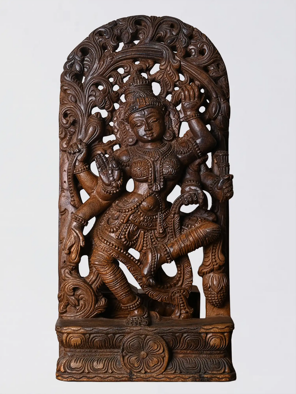 2ft Dancing Parvathy Wood Jollywork Sculpture