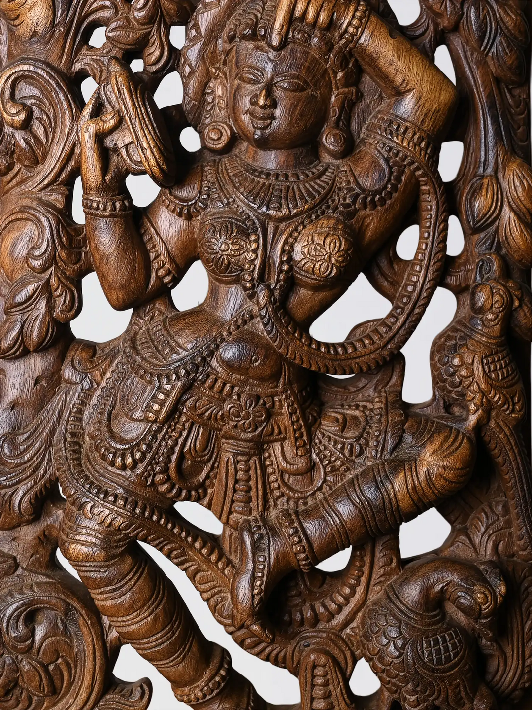 2ft Handmade Wooden Apsaras Wall Art 