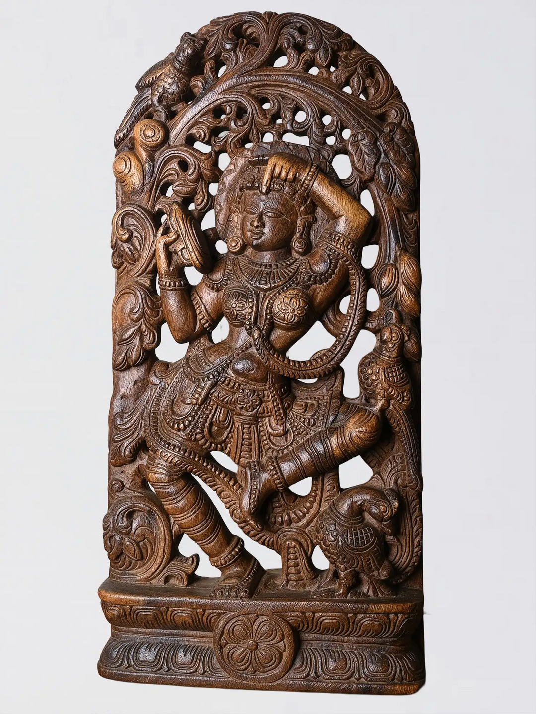 2ft Handmade Wooden Apsaras Wall Art – Premium Wooden Sculpture for Home Decor