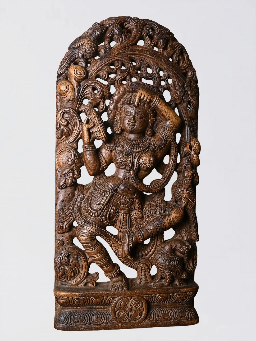 2ft Handmade Wooden Apsaras Wall Art – Premium Wooden Sculpture for Home Decor
