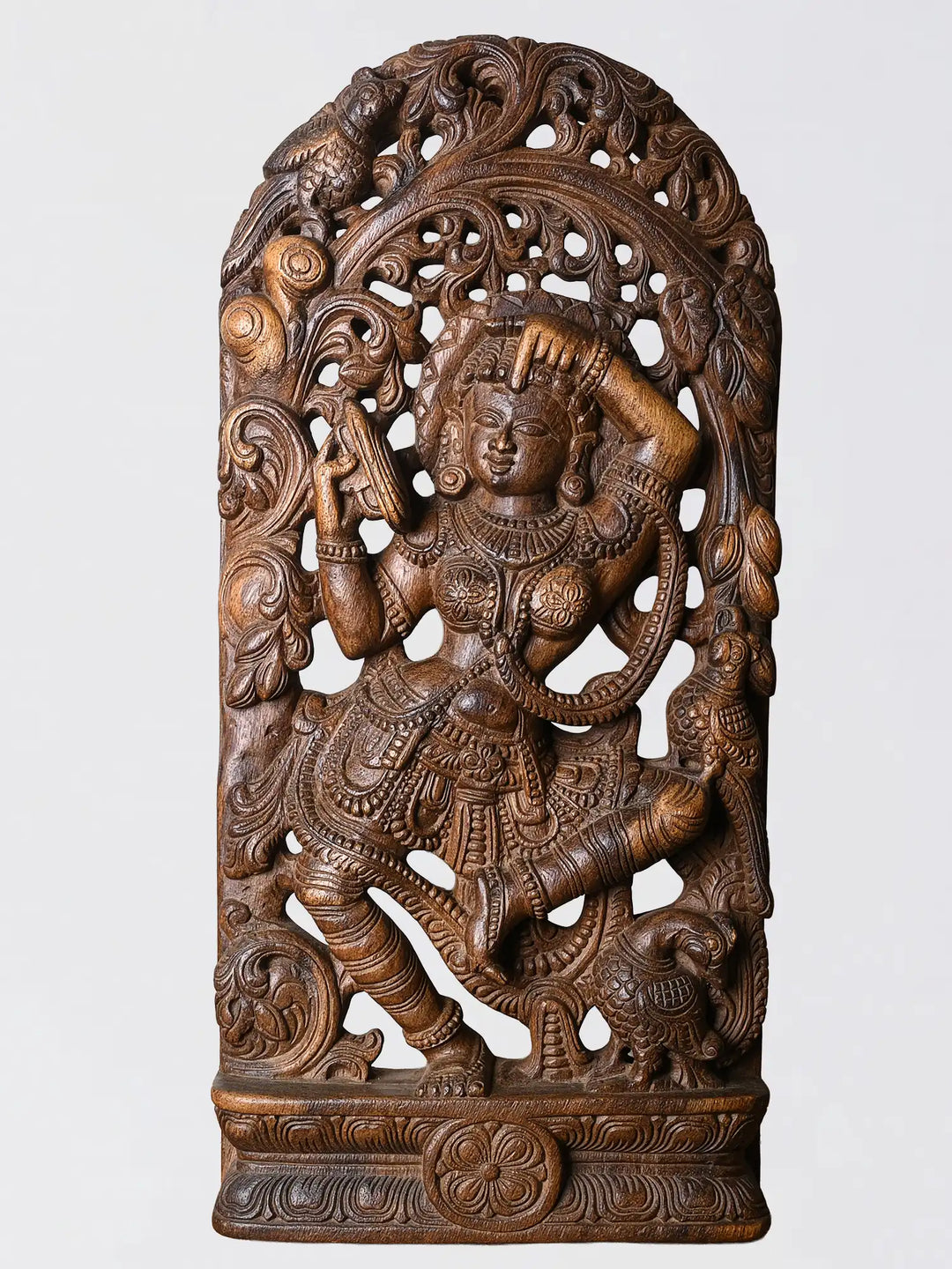 2ft Handmade Wooden Apsaras Wall Art 