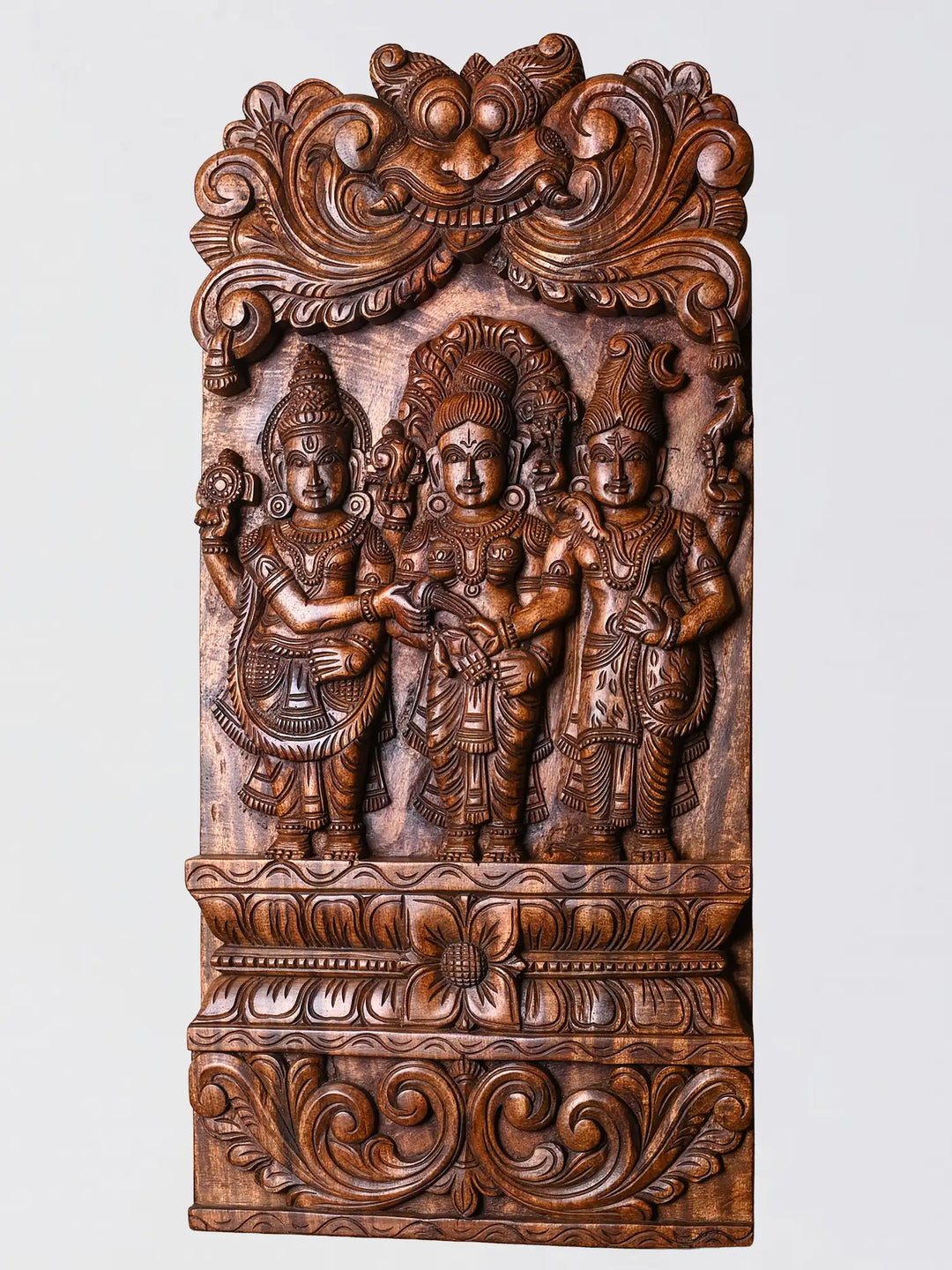 Meenakshi Thirukalyanam Wooden wall hanging panel