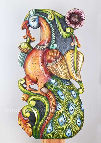 Look Like Realistic Peacock Multicoloured Wooden Wall mount 24"