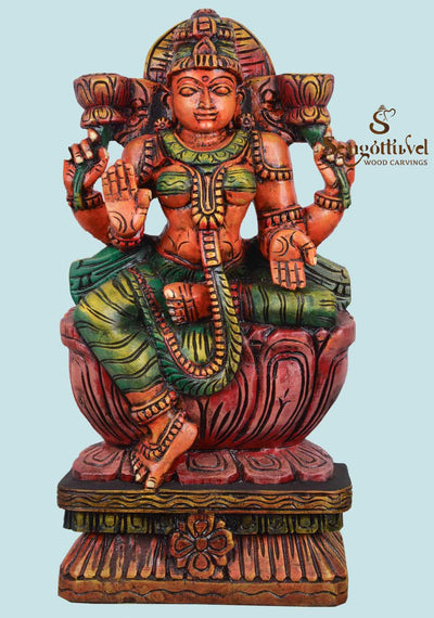 Holding Padma(Lotus) Gorgeous Lakshmi Sculpture 24"