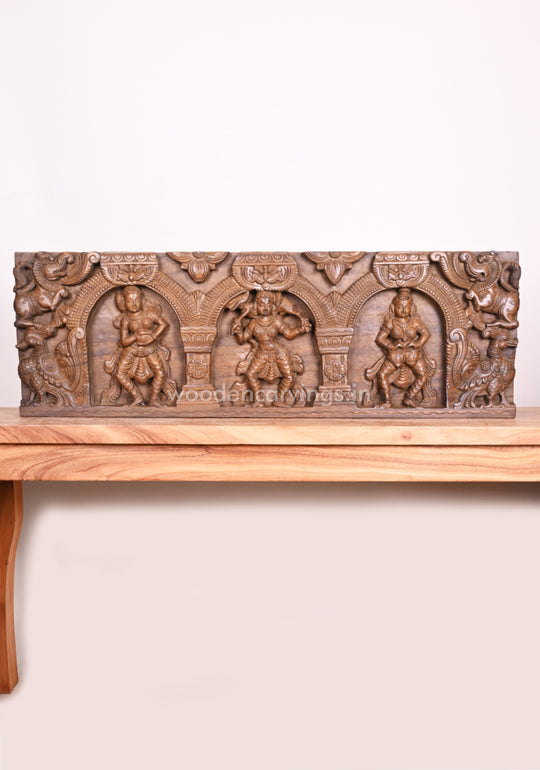 Three Gorgeous Apsaras  Horizontal Wall Panel 36"