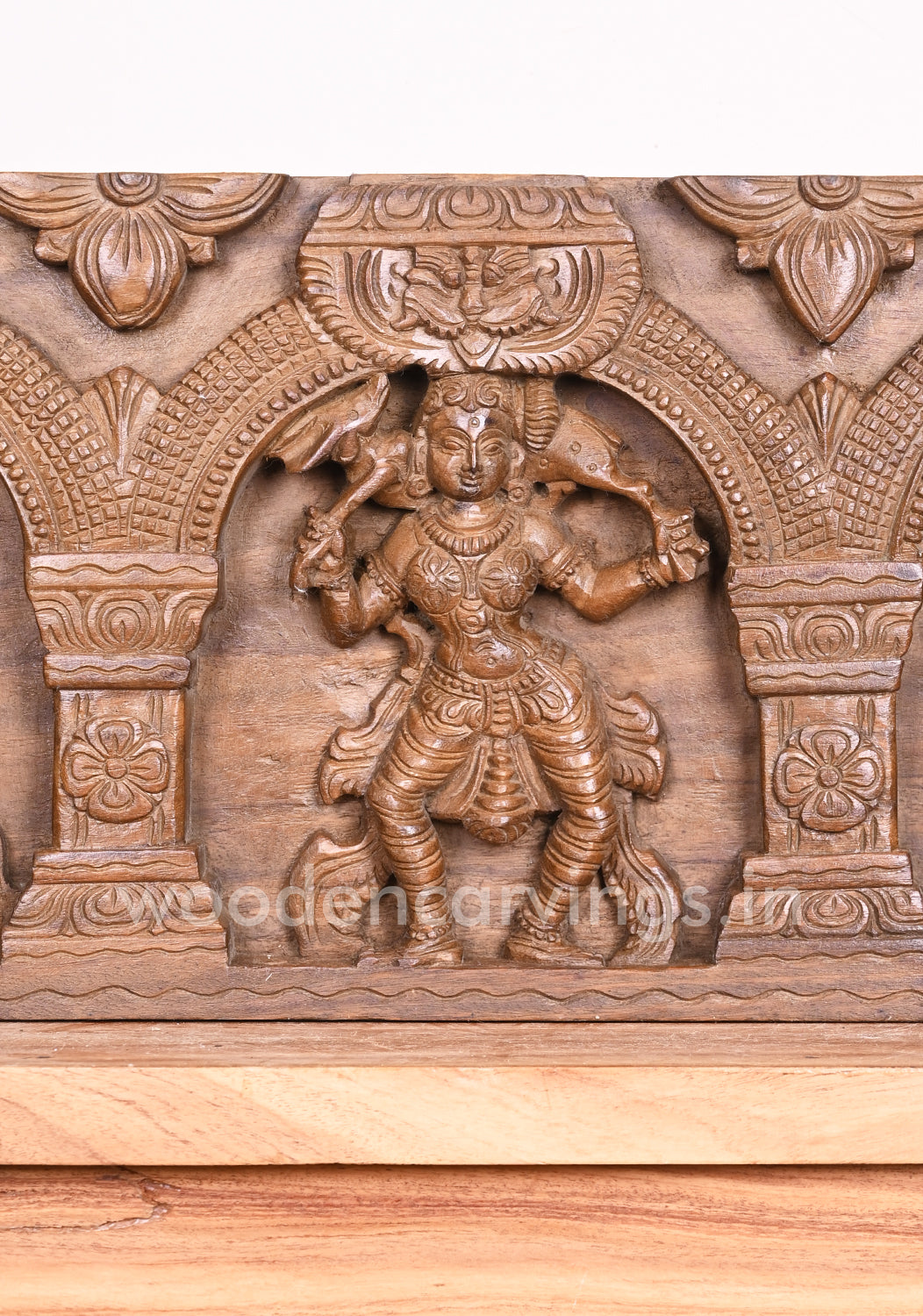 Special Art Work of Three Gorgeous Apsaras Holding Tabla, Deer, Jing-Juck Horizontal Wall Panel 36"