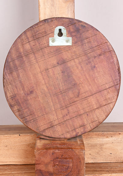 Wooden Sun Flower Design Decorative Wax Brown Wooden Entrance and Pooja Room Decor Wall Mount 12"