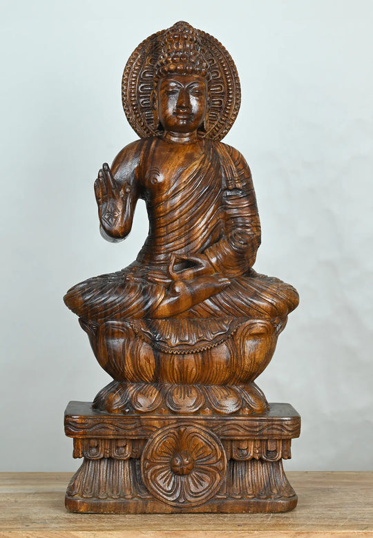 Wooden buddha statue
