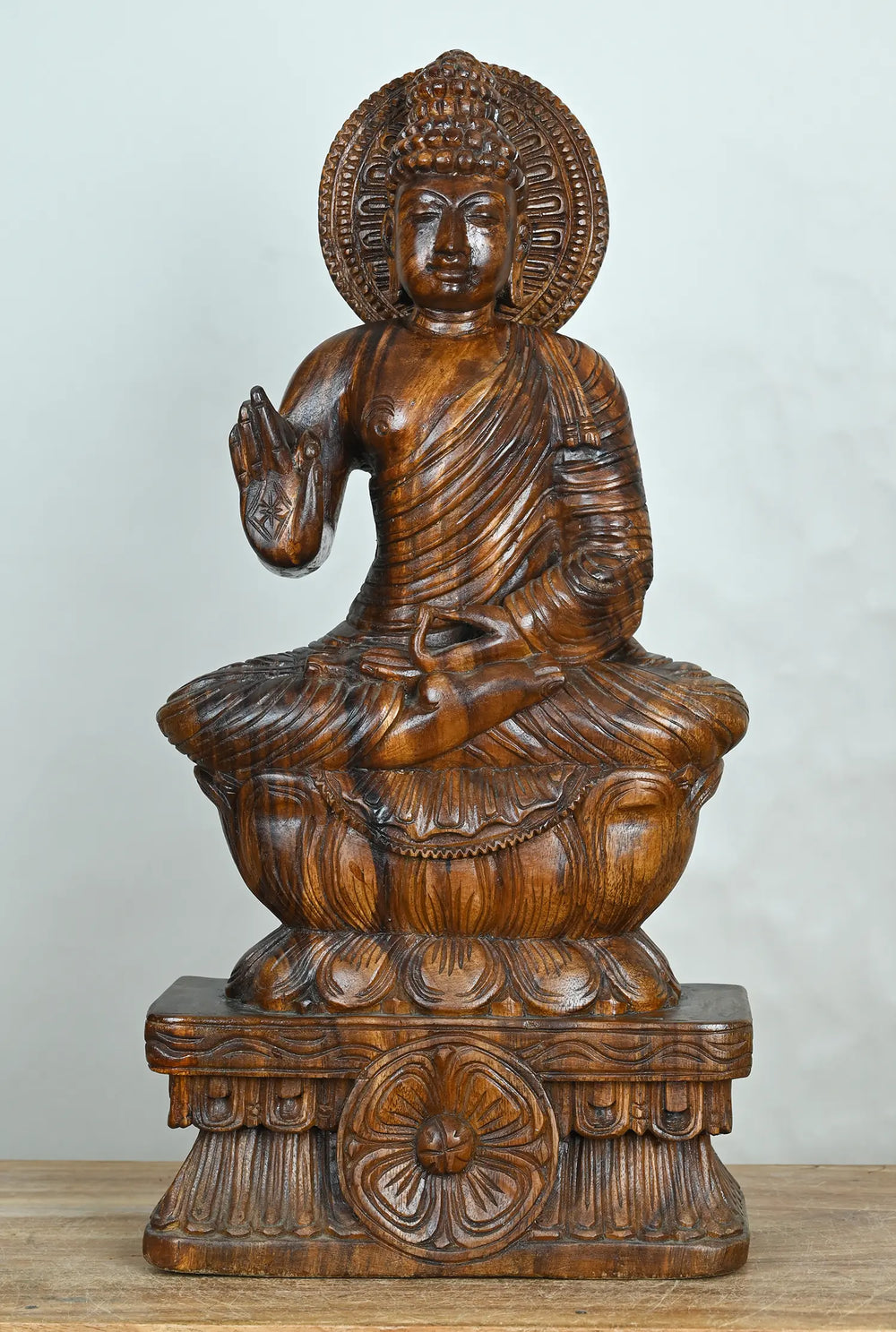 Wooden buddha statue