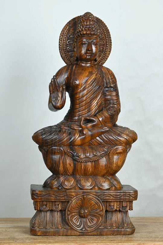 Wooden buddha statue