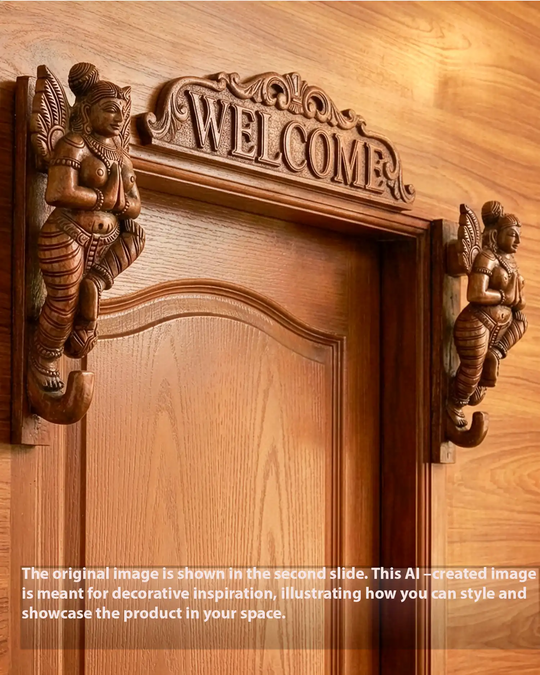 Wooden Gandharvas Wall Brackets