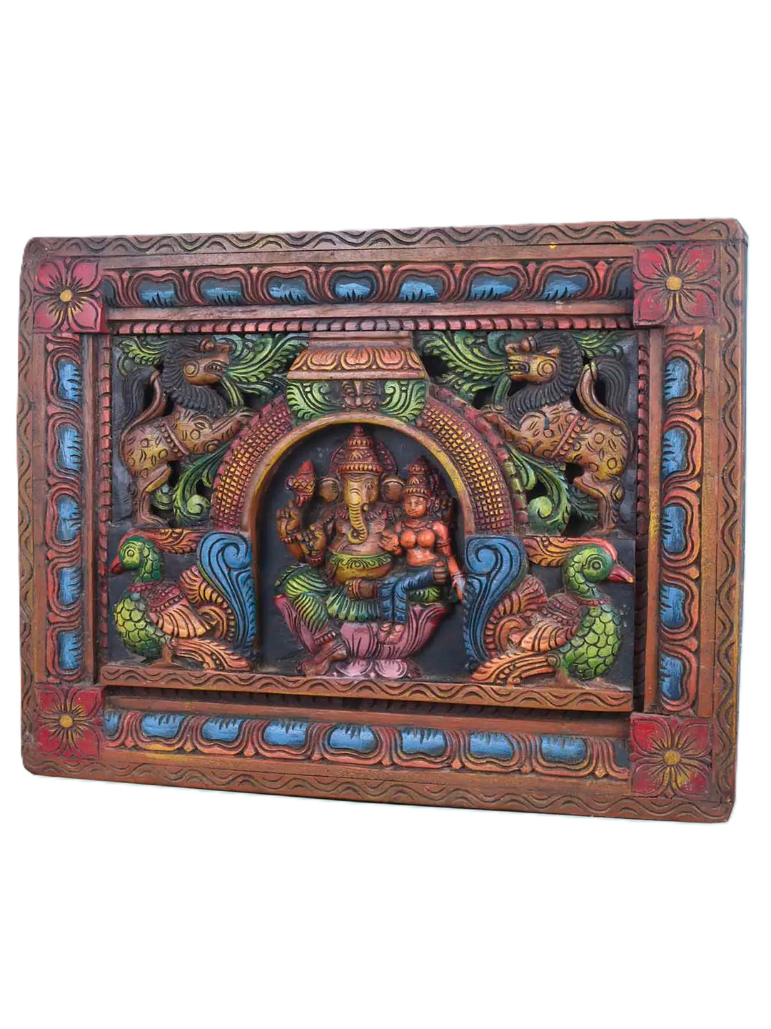Yali and Peacock Adorned Ganesha - 18"