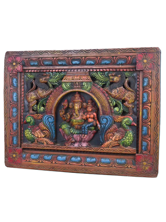 Yali and Peacock Adorned Ganesha - 18"