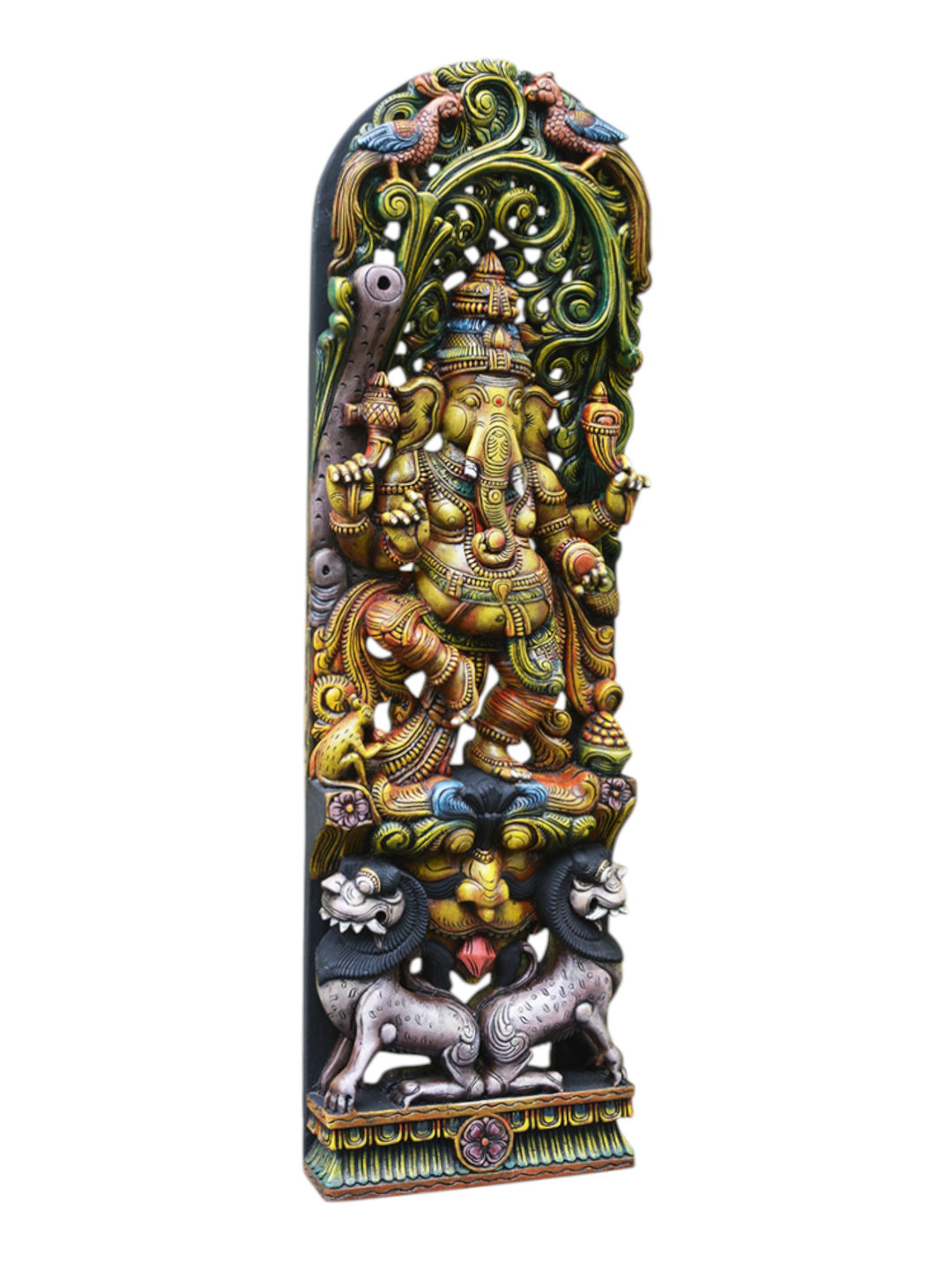 Nartaki Ganesh on kirthi Mukha jali work wall Mount 60"