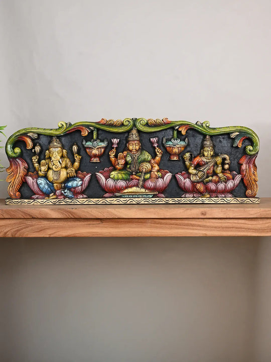 Wooden MahaLakshmi Panel