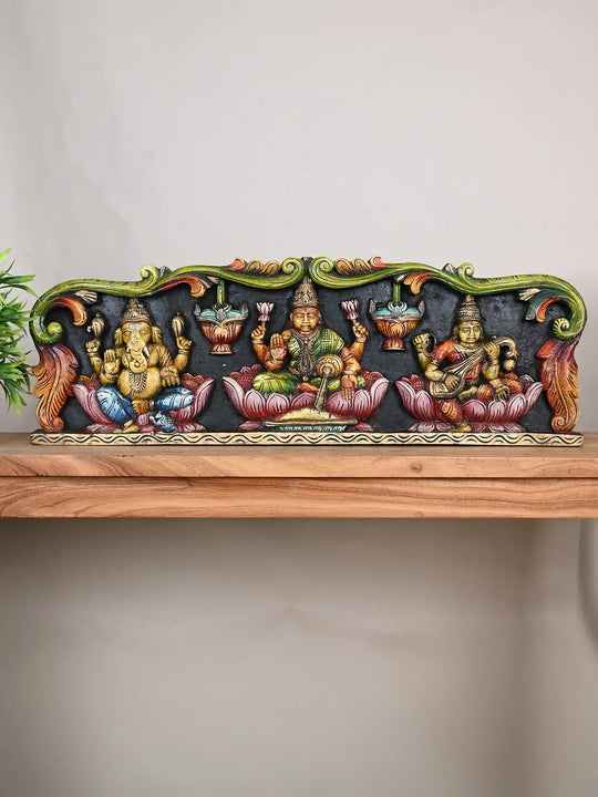 Wooden MahaLakshmi Panel