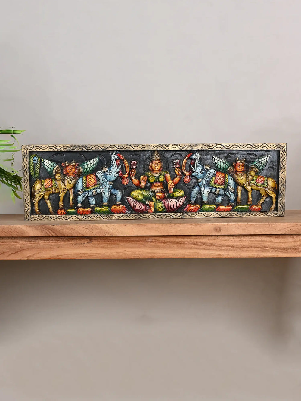Wooden GajaLakshmi Panel
