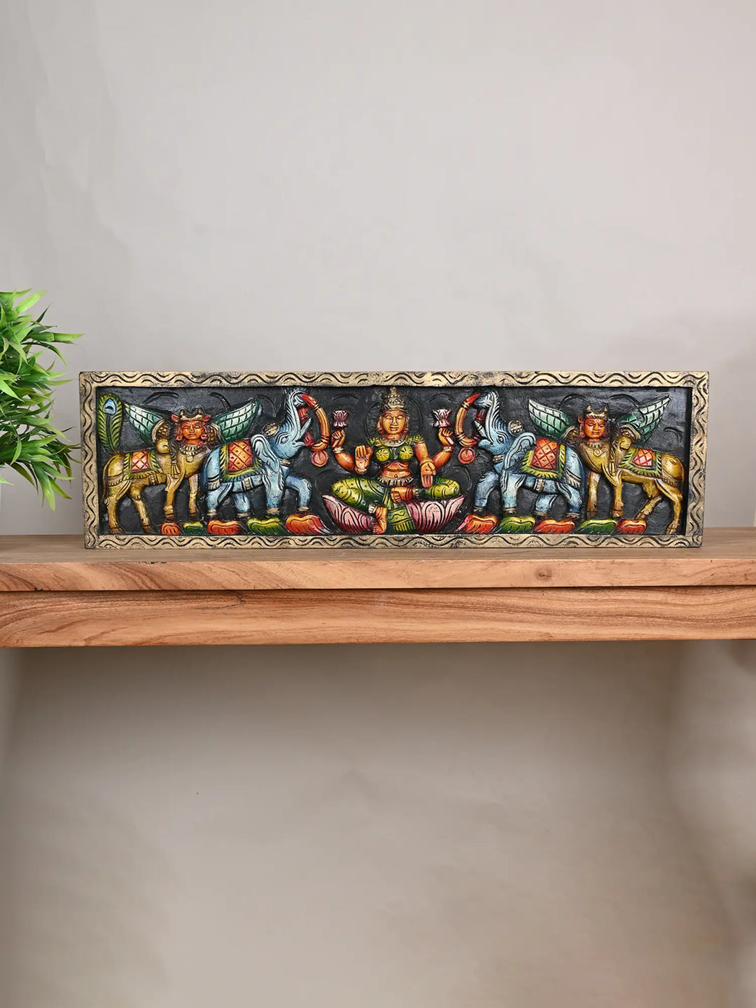 Wooden GajaLakshmi Panel