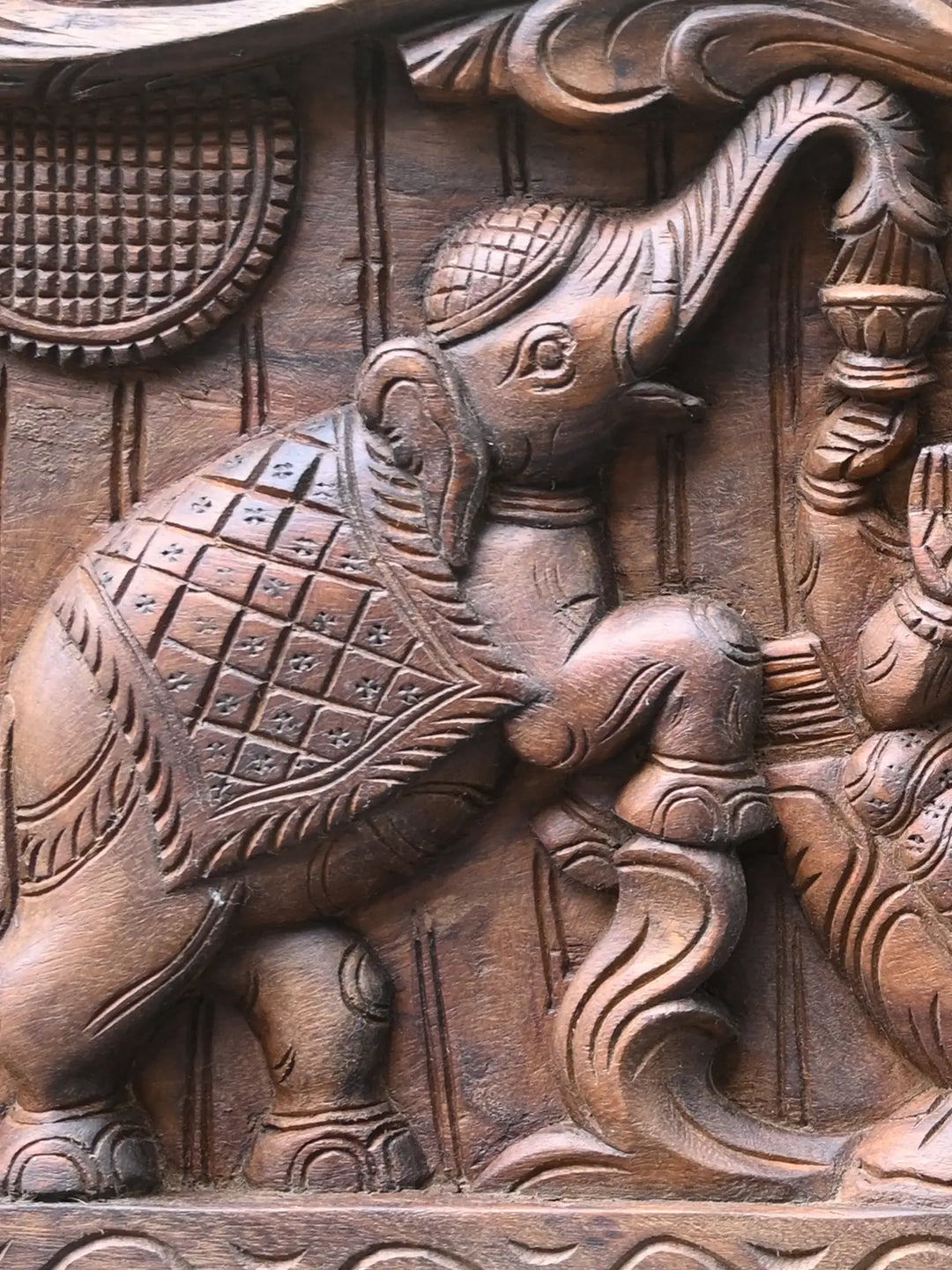 Peacock Design GajaLakshmi, Ganesh, Saraswathi Horizontal Wall Panel 48"