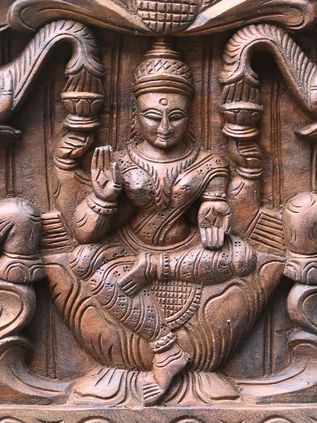 Peacock Design GajaLakshmi, Ganesh, Saraswathi Horizontal Wall Panel 48"