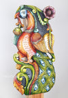 Multicoloured Wooden Peacock Wall Panel 24 inches