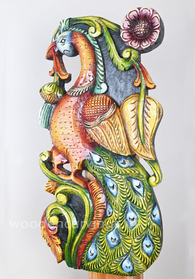 Look Like Realistic Peacock Multicoloured Wooden Wall mount 24"