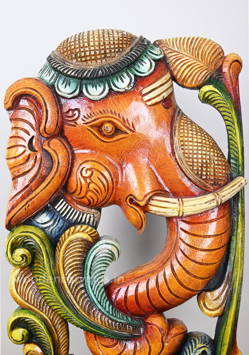 Figurines Of Mother With Baby Elephant Multicoloured Wall Mount 24"