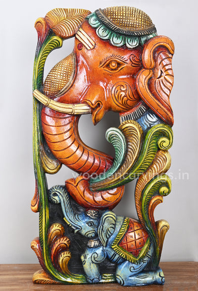 Decorative Stunning Mother With Baby Elephant Multicoloured Wal Mount 24"