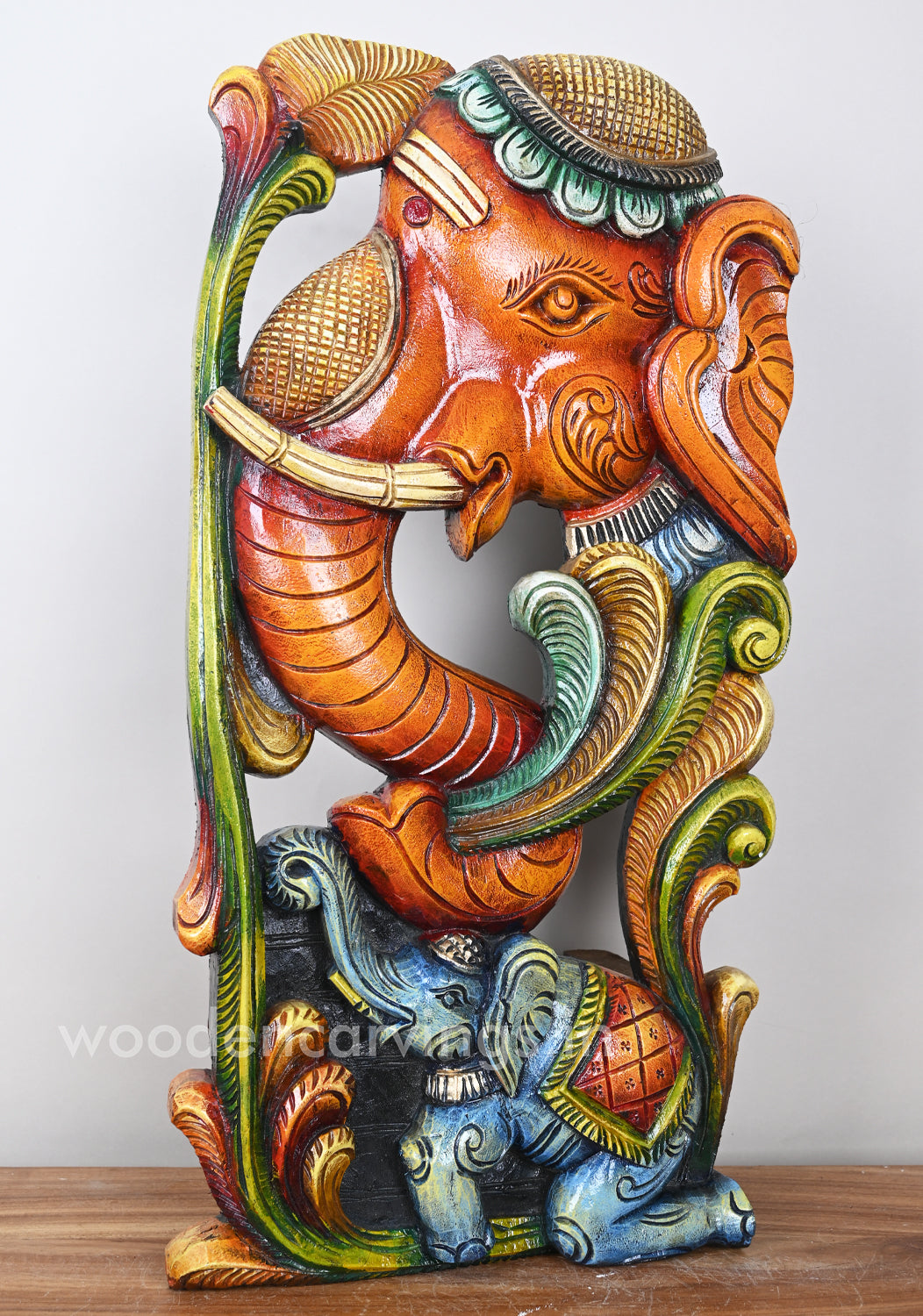 Decorative Stunning Mother With Baby Elephant Multicoloured Wal Mount 24"