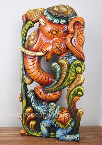 Decorative Stunning Mother With Baby Elephant Multicoloured Wal Mount 24"