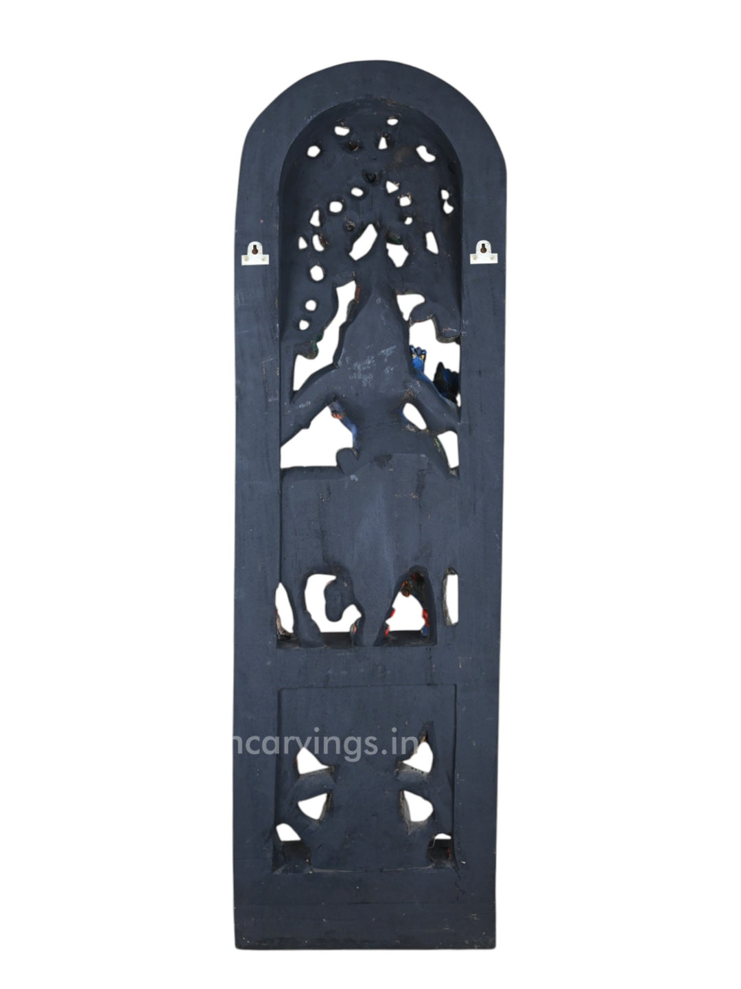 Lord Krishna Standing with Cow | 48" Handcrafted Wooden Idol