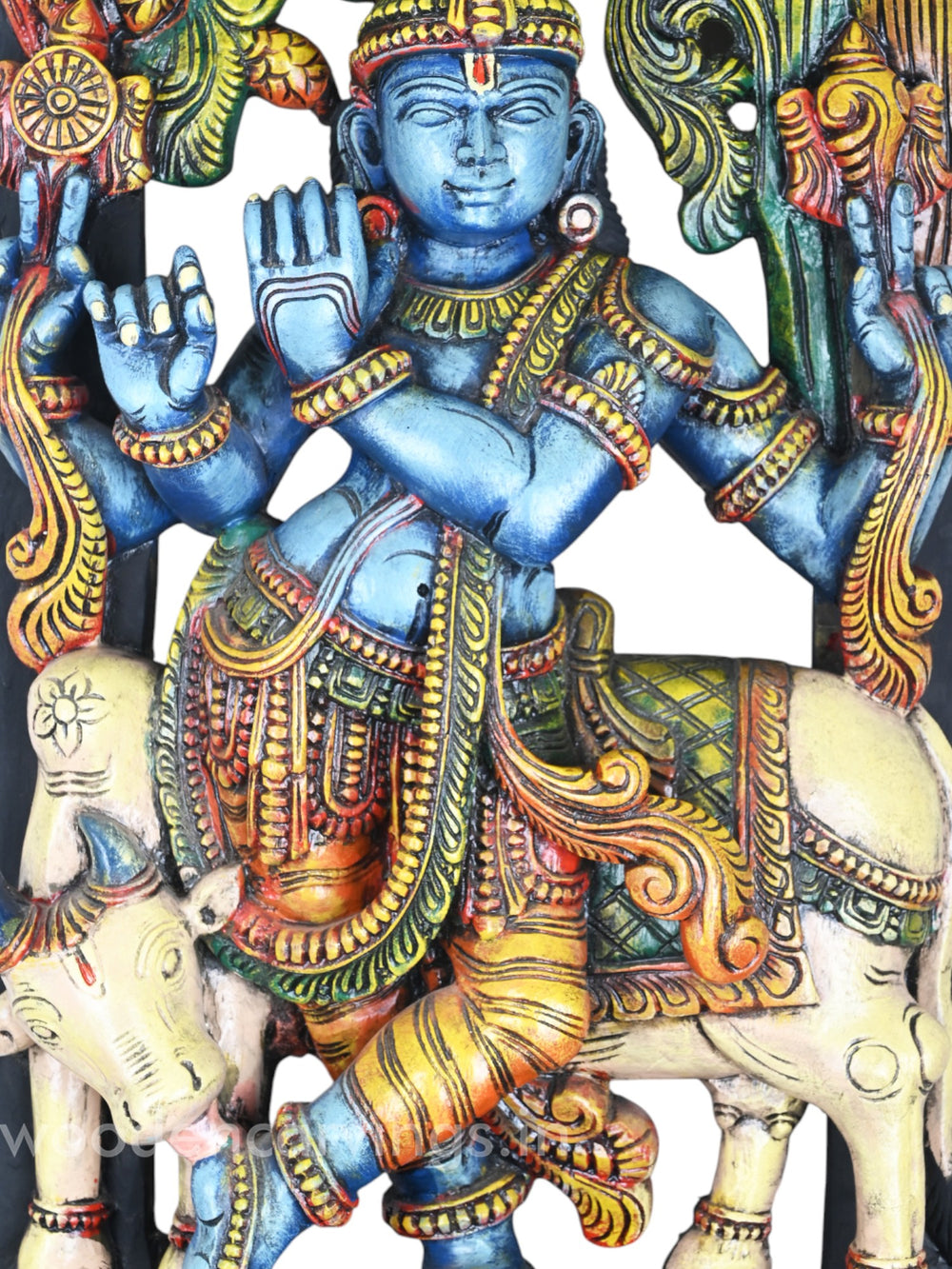 Lord Krishna Standing with Cow