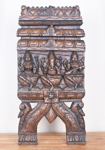 Three Powerful Lord and Goddess Ganesha,Lakshmi,Saraswathi Kavadi 24"