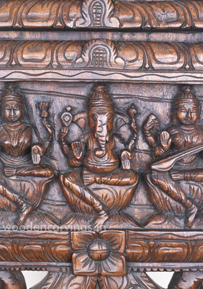Three Powerful Lord and Goddess Ganesha,Lakshmi,Saraswathi Kavadi 24"