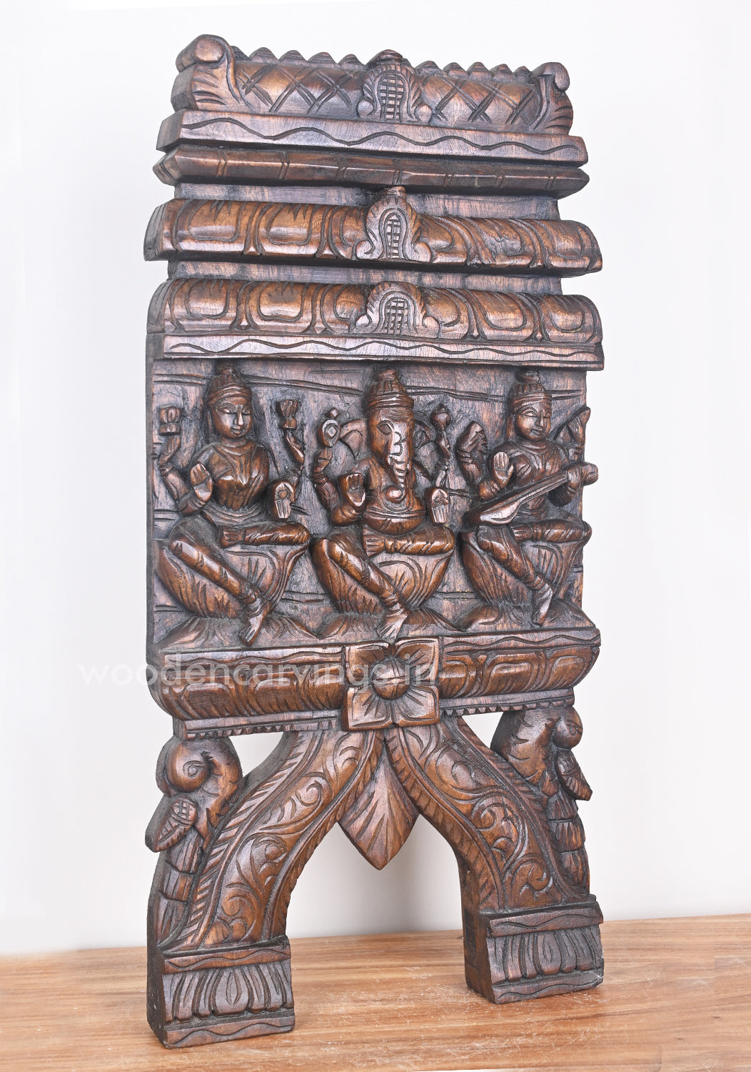 Three Powerful Lord and Goddess Ganesha,Lakshmi,Saraswathi Kavadi 24"